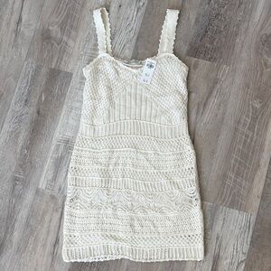 NWT Abercrombie & Fitch Crochet Mini Dress Wide Straps Size Medium